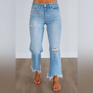 VERVET BY FLYING MONKEY Light Blue Cropped Jeans